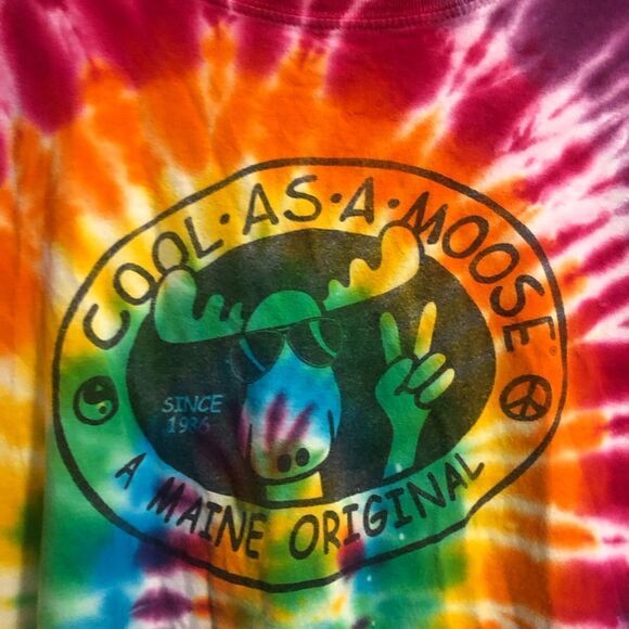 Artforms Cool As A Moose A Maine Original Tie Dye Unisex Tshirt 2X - Picture 2 of 5